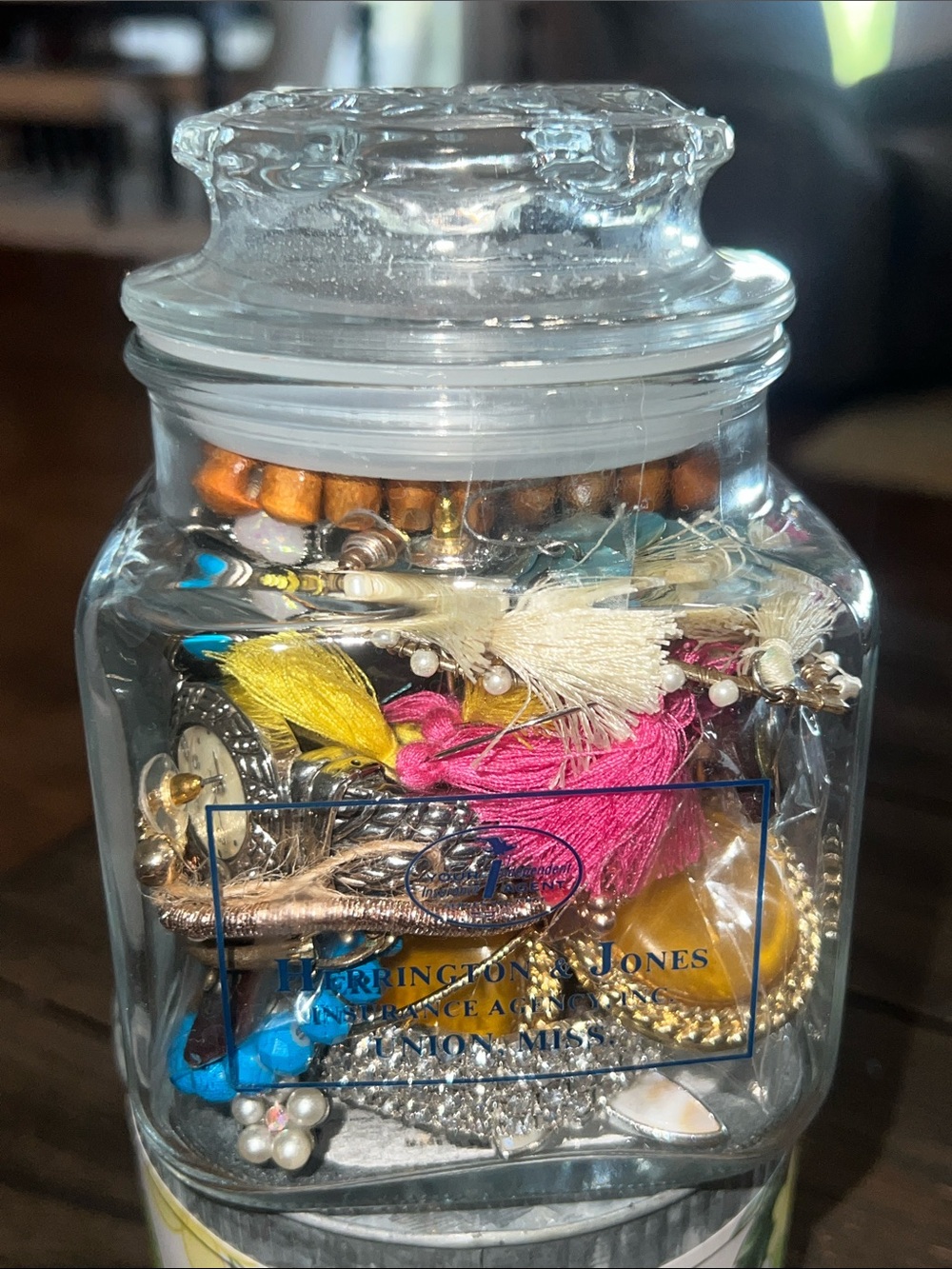 Jewelry Jar with vintage and contemporary mixed assortment